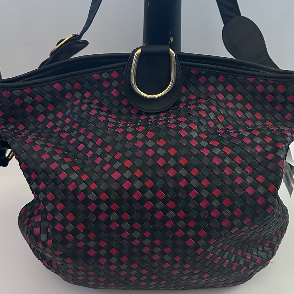 Ganson Woven Leather Shoulder Bag